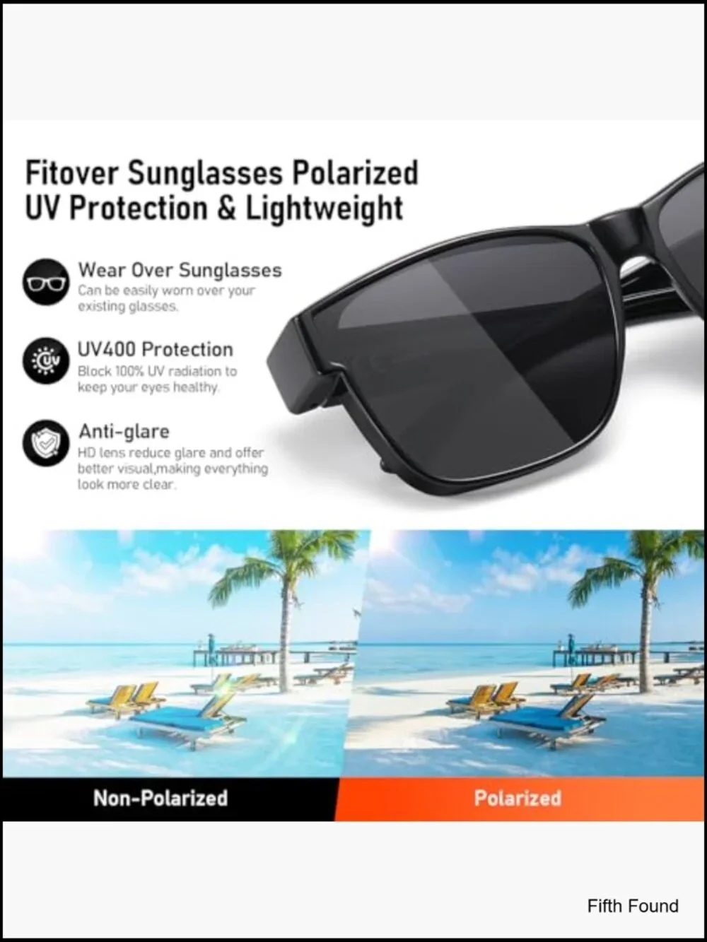 Polarized Fit Over Sunglasses UV400 Oversized Square Unisex
